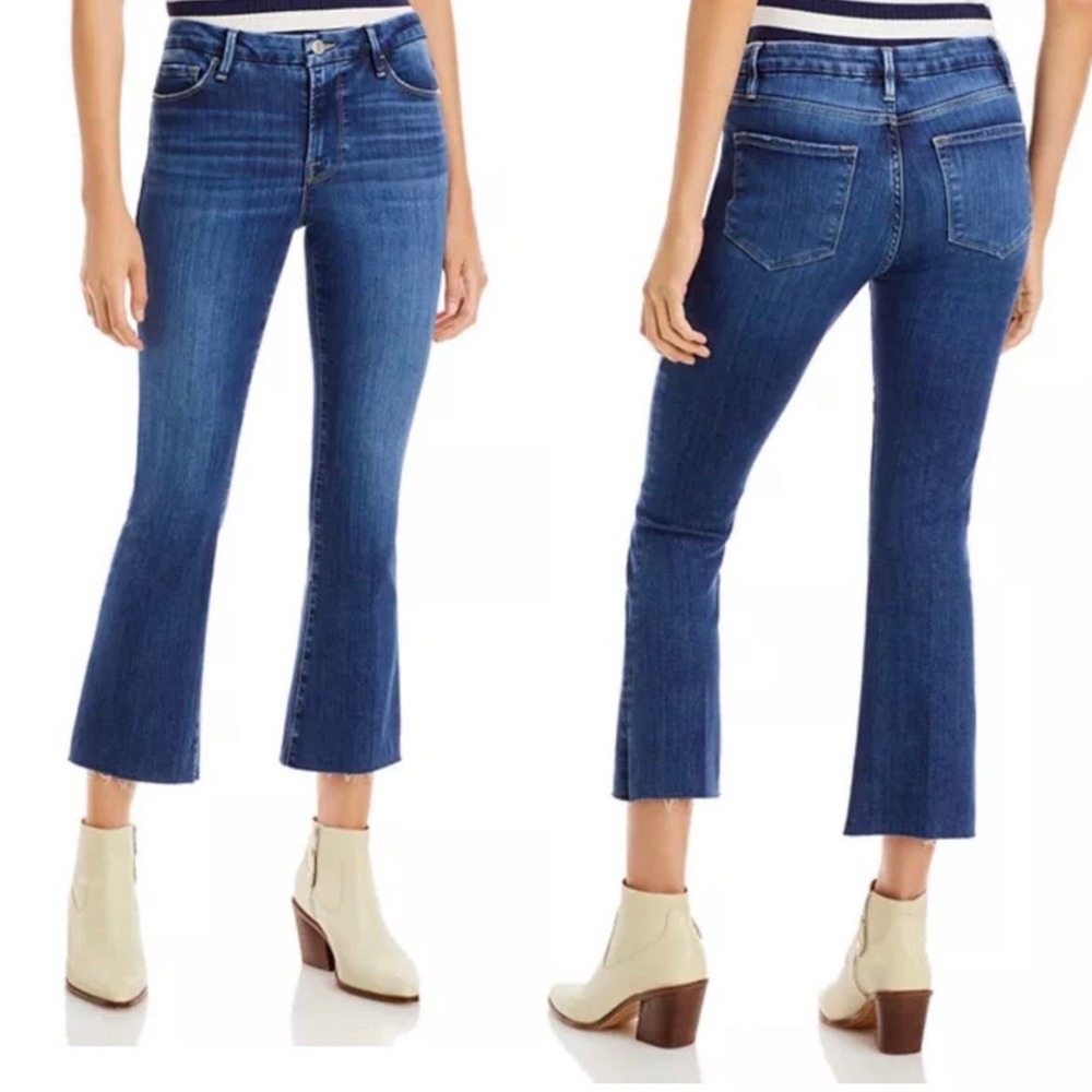 FRAME Denim Le Crop Mini Boot Rosalie Medium Dark Wash Size 28